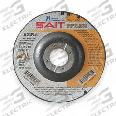 SAIT Cut-Off & Grinding Wheel: Type 27, 5" x 1/8" x 7/8", Aluminum Oxide, 24 Grit, A24R Pipeline (MPN 22040). Key specifications — Series: A24R Pipeline; Brand: UNITED ABRASIVES-SAIT.