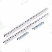TRITON PRODUCTS Slotted Standard Wall-Mount: Double, 1 3/16 in x 1 in x 63 in, Epoxy Coated, White (MPN 1701-WHT). Key specifications — Product Type: Vertical Hang Rail; Color: White; Material: Steel; Duty Rating: Heavy Duty; Brand: TRITON PRODUCTS; Finish: Epoxy Coated; Includes: Mounting Hardware.