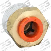 SMC Push-Fit Adapter Fitting: 3/8 in OD x 1/2 in Pipe Size, Push-to-Connect x BSPT, Brass, Brass (MPN KQ2H11-04AS). Key specifications — Brand: SMC; Thread Size A: 1/2".
