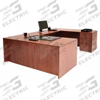 REGENCY U-Shaped Office Desk: Melamine, Cherry, 2 Pedestals, 5 Drawers, 71 in Overall Wd (MPN LUDF7135CH). Key specifications — Desktop Material: Melamine; Includes Modesty Panel: Yes; Kit Product Type: U-Shaped Office Desk; Desktop Color: Cherry; Brand: REGENCY; Frame Color: Cherry; Frame Material: Melamine; Product Type: U-Shaped Office Desk.