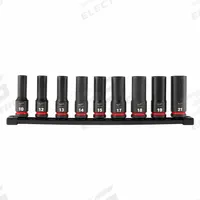 MILWAUKEE Impact Socket Set: 1/2 in Drive Size, Small Set (0-50 pieces) Set Size, 9 Pieces, 0 (MPN 49-66-7032). Key specifications — attr1204251: MILWAUKEE; attr1215453: 1/2 in; attr1215454: 10 mm to 21 mm; attr1224229: Friction.