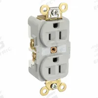 HUBBELL Receptacle: Duplex, 5-15, Gray, 125V AC, 15 A, 2 Pole / 3 Wire (MPN HBL5262GY)