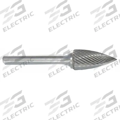 APPROVED VENDOR Carbide Bur: Pointed-End Tree, SG-6, Single Cut, 5/8" x 1" Head - Single-Cut Pointed-End Tree Burs