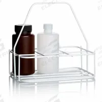 NFR Wash Bottle Carrier: 10 in Overall Lg, 5 in Overall Wd, 10 in Overall Ht, Polyamide Coated Steel (MPN 8700-0345). Key specifications — Material: Polyamide Coated Steel; Brand: DYNALON; Product Type: NFR Wash Bottle Carrier; For Use With: Bottles Up to 74 mm Maximum Diameter.