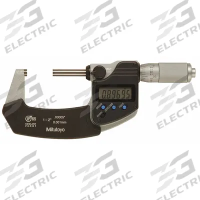 MITUTOYO IP65 Digital Outside Micrometer: 1 in to 2 in /50.8 mm to 76.2 mm, Inch/Metric - Micrometers without SPC Output for Harsh Environments
