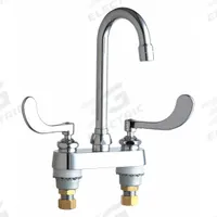 CHICAGO FAUCETS Gooseneck Bar Faucet: 895, Centerset, Deck, Cast Brass, 1.5 gpm Flow Rate, 2 Handles (MPN 895-317E35ABCP). Key specifications — Brand: CHICAGO FAUCETS.