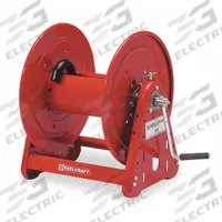 REELCRAFT Hand Crank Hose Reel: 300 ft (3/8 in I.D.), 17 3/4 in L x 25 3/4 in W x 20 1/4 in H, TFE/P (MPN CA38112 M). Key specifications — Hose Capacity: 300 ft (3/8 in I.D.); Overall Dimensions: 17-3/4 in L x 25-3/4 in W x 20-1/4 in H; Seal Material: TFE/P; Reel Color: Red; Swivel Material: Nickel Plated Steel; Brand: REELCRAFT.