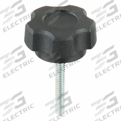 INNOVATIVE COMPONENTS Hand Knob: 5 Point, Plastic w/ Steel Thread, 1/4"-20 Thread - 5-Arm Knobs with Threaded Stud