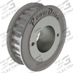 POWER DRIVE Gearbelt Pulley: For H Timing Belt Section, For 1 in Belt Wd, 32 Teeth, 0.5 in Pitch (MPN 32HQ100). Key specifications — Brand: POWER DRIVE; For Bushing Type: Split Taper.