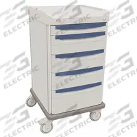 METRO Medical Procedure Cart: Polymer, (4) Swivel, Taupe, White, 5 Drawers, 1 Shelves (MPN SXRSMDSRG). Key specifications — Material: Polymer; Drawer Color: White; Brand: METRO; Caster/Wheel Configuration: (4) Swivel; Cabinet Color: Taupe.