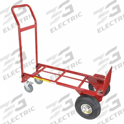 Dayton Convertible Hand Truck: 650 lb as Hand Truck, Dual-Handle, Red - 2-Position Steel Convertible Hand Trucks