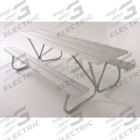 ULTRASITE Picnic Table: Aluminum, Silver, 30 in Overall Ht, 72 in Overall Lg, 68 in Overall Wd (MPN BT158-A6). Key specifications — Brand: ULTRASITE; Tabletop Color: Silver; Manufacturer Part Number: BT158-A6; Product Type: Picnic Table; Frame Material: Steel.