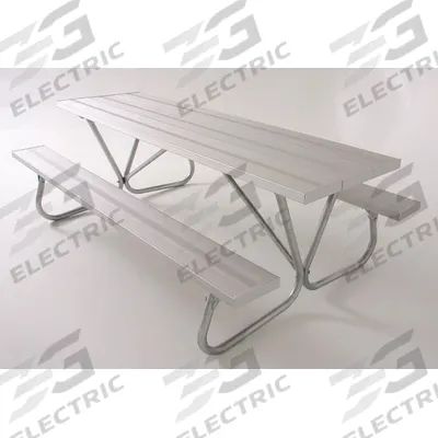 ULTRASITE Picnic Table: Aluminum, Silver, 30 in Overall Ht, 72 in Overall Lg - Rectangular Picnic Tables
