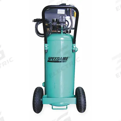 SPEEDAIRE Portable Air Compressor: Oil Lubricated, 20 gal, Vertical, 2 hp, 5 cfm @ 90 psi - Wheeled Portable Electric Air Compressors