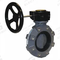 HAYWARD Butterfly Valve: 6 in Pipe Size, Concentric, 150 psi Max. Pressure (CWP), Lug, 8 Bolt Holes (MPN BYV44060A0NGI00). Key specifications — Brand: HAYWARD; Handle Type: Gear Operated Handwheel; Disc Material: Glass-Filled Polypropylene.