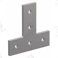 T Flat Plate: T Flat Plate, 15 Series, 1/4 in x 4 1/2 in x 4 1/2 in, For 21/64 in Slot Wd, 5 Holes (MPN 4480). Key specifications — Material: Aluminum; Brand: 80/20; Finish: Anodized.