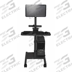 VERSADESK Medical Workstation: 24 in Overall Wd, 19 in Overall Dp, 55 in Overall Ht, Black (MPN VT4020000-00-01). Key specifications — Caster/Glide Type: (2) Locking; Brand: VERSADESK; Desktop Color: Black; Desktop Material: Laminate; Standards: BIFMA; Product Type: Medical Workstation.