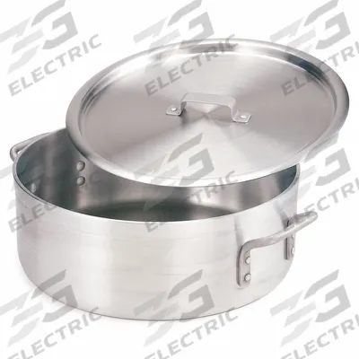 CRESTWARE Brazier: 13 3/8 in Dia, 10 qt Capacity, 4 3/8 in Overall Ht, Aluminum - Furnishings, Appliances and Hospitality