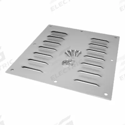 HAMMOND Louvered Vent Plate: 14 ga. Steel, 5.62 in Overall Ht, 5.5 in Overall Wd - Louver Plate Kits