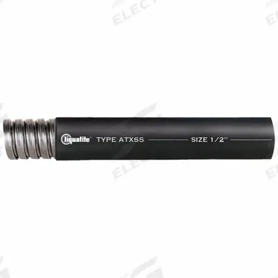 LIQUATITE Liquid Tight Conduit: 1 in Trade Size, Black, 100 ft Nominal Lg - Corrosion Resistant Liquid-Tight Metallic Conduit