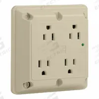 LEVITON Plugs and Receptacles: Quad, 5-15, Ivory, 125V AC, 15 A, 2 Pole / 3 Wire (MPN 5480-I)