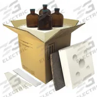 BERLIN Hazardous Material Shipping Kit: 7 in x 6 7/8 in x 7 in, ( 4 ) : 4 oz Bottle, 4G/X1.9/S, 4 PK (MPN HMS-6454M). Key specifications — Brand: BERLIN; Color: Brown; Standards: UN Rated; UN Rating Solid: 4G/X1.9/S.