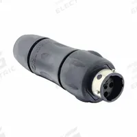SOURIAU Electrical Connector: Trim Trio UTGX 12, In-Line Receptacle with Cable Gland, 16 A, 500V (MPN UTGX1JC124P). Key specifications — attr1043586: 30 AWG to 14 AWG; attr1043574: Contacts Not Included; attr1020114: SOURIAU; attr1043080: 1/3 Bayonet; attr1043085: IP68; attr1043079: Trim Trio UTGX; attr1043575: Male; attr1043093: 500V.