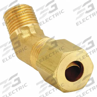 PARKER Compression Fitting Elbow: 3/8 in OD x 1/4 in Pipe Fitting Size, Compression x MNPT - Standard Sleeve Brass Compression Fittings