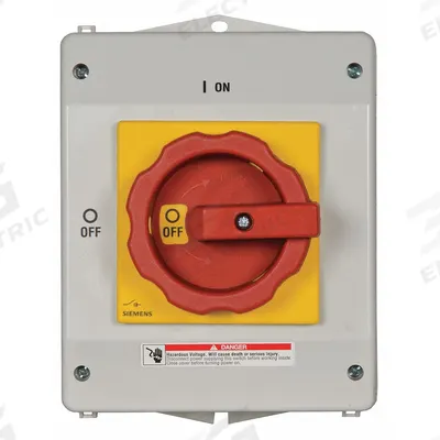 Siemens Safety Switch: Non-Fusible, 63 A, Three Phase - Non-Fusible Disconnect Switches