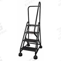 COTTERMAN Rolling Ladder: 3 ft Platform Ht, Partially Assembled, Steel, Wt-Actuated Auto-Lock (MPN ST-423 A2 C7 P5). Key specifications — Includes Handrails: Handrails Included; Material: Steel; Brand: COTTERMAN; Color: Black.