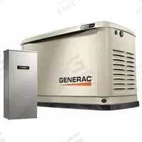GENERAC Automatic Standby Generator: Natural Gas/Propane, Air, Single Phase, 240V AC, 37.5 A (MPN 7172). Key specifications — Transfer Switch Included: Yes; Brand: GENERAC; CARB Compliant: Yes.