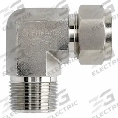 BRENNAN INDUSTRIES Compression Fitting Elbow: 1/2 in OD x 3/4 in Pipe Fitting Size, Stainless Steel (MPN NS2501-08-12-SS). Key specifications — Series: NS2501; Compatible Fitting Brands: Parker CPI; Brand: BRENNAN INDUSTRIES; Fitting Size: 1/2 in OD x 3/4 in Pipe.