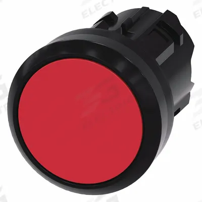 Siemens Flush Push Button: Red, 22 mm Mounting Size, Non-Metallic - Flush-Mount & Recessed Push-Button Operators