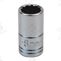 SK PROFESSIONAL TOOLS Socket: Metric, 1/4 in Drive Size, 8 mm Socket Size, 12-Point, Std, Chrome (MPN 43707). Key specifications — attr1204417: SK PROFESSIONAL TOOLS; attr1204392: Chrome.