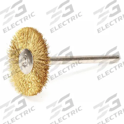 WEILER Wire Wheel Brush: Crimped Brass, 1" Dia x 1/8" Wd, 1/8" Shank - Nonsparking Light-Cleaning Brushes for Soft Materials