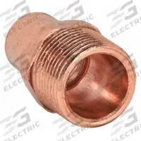 NIBCO Sweat Fitting Adapter: 3/4 in CTS x 1 in Pipe, Cup x MNPT, Wrot Copper (MPN C604-3/4x1)