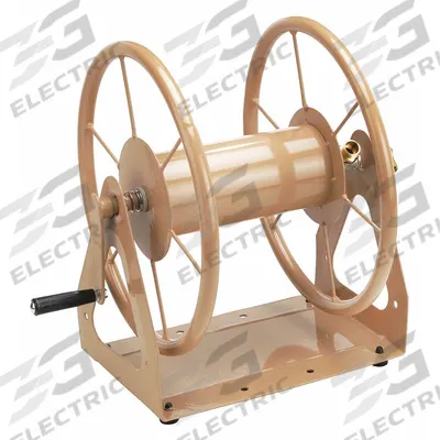 LIBERTY Garden Hose Reel: 200 ft (5/8 in I.D.), 16 1/2 in Reel Dia, Tan - Metal Wall-Mount Garden Hose Reels