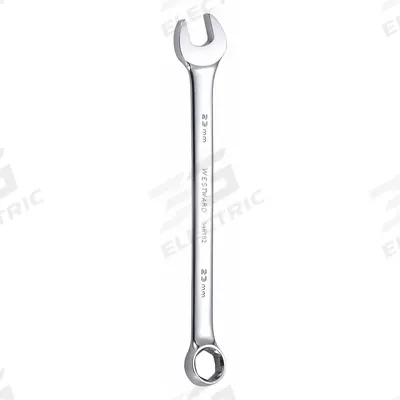 WESTWARD Combination Wrench: Alloy Steel, Chrome, 23 mm Head Size, 12 3/4 in Overall Lg - Metric 12-Point Combination Wrenches