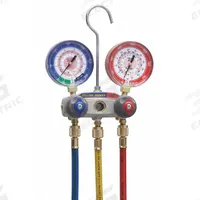 YELLOW JACKET Manifold Gauge: 2 Valves, 3 Hoses, Series Titan, 3 1/8 in Gauge (MPN 49867). Key specifications — Product Type: Manifold Gauge Set; For Refrigerant Type: R-410A; Brand: YELLOW JACKET; Gauge Boots: No; Sight Glass: Yes.
