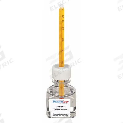 THERMCO Bottle Thermometer: 10°C to 30°C, +/-1°C, 30 mL Bottle Volume - Analog Bottle Thermometers for Blood Bank, Vaccine & Critical Refrigeration Environments