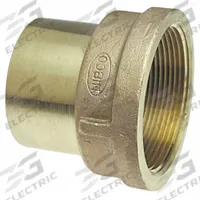 NIBCO Sweat Fitting Adapter: 3/4 in CTS x 1/2 in Pipe, FTG x FNPT, Bronze (MPN 7032R 3/4X1/2)