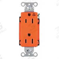 HUBBELL Receptacle: Decorator Duplex, 5-15, Orange, 125V AC, 15 A, 2 Pole / 3 Wire (MPN IG15DR)