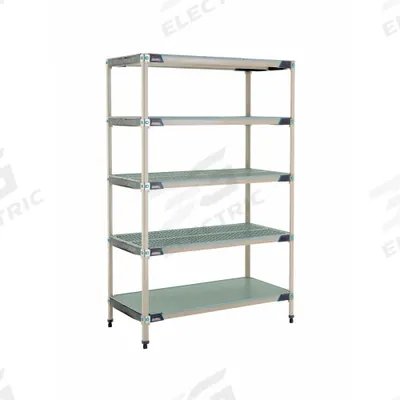 METRO Industrial Shelving Starter: 24 in x 48 in, 74 in Overall Ht, 5 Shelves - Harsh-Environment Antimicrobial Stationary Plastic Shelving