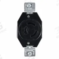 LEVITON Locking Receptacle: Non-NEMA, Black, 125/250V AC, 20 A Current Rating, 3 Poles, 3 Wires (MPN 7310-BG). Key specifications — Brand: LEVITON.
