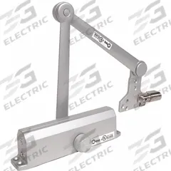 PDQ Door Closer: Parallel Mounting Type, Grade 3 - Light Duty, Aluminum, 11 1/4 in Lg, 1 7/8 in Wd (MPN 3100 BC SCS 689). Key specifications — Manufacturer Part Number: 3100 BC SCS 689; Brand: PDQ; Closer Series: 3100; Closer Type: Non-Hold Open; Compatible with Series: 1260; Location Use: Interior/Exterior; Spring Type: Adjustable; Product Type: Door Closer.