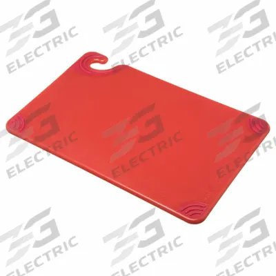 SAN JAMAR Cutting Board: 18 in Overall Lg, 12 in Overall Wd, Red, Co-Polymer - Saf-T-Grip Cutting Boards