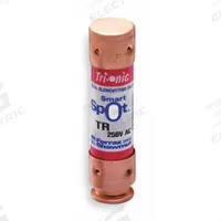MERSEN Fuse: Class RK5, TR-RID Series, Time-Delay, 40 A, 250 V AC, 250 V DC, Indicating (MPN TR40RID). Key specifications — Series: TR-RID.