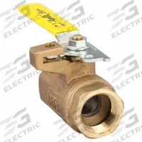 APOLLO Manual Two-Way Ball Valve: 1 1/4 in, Bronze, Straight, FNPT x FNPT, Std Port, Two-Piece, PTFE (MPN 75-106-01). Key specifications — Brand: APOLLO; Handle: Locking Lever.