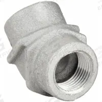 Elbow, 45 Degrees: Aluminum, Plain, 1 1/2 in Trade Size, Female to Female, NPT (MPN ELF45-150-A). Key specifications — Ends - Hazardous Fittings: 1-1/2 in FNPT x 1-1/2 in FNPT; Material: Aluminum; Finish: Plain; Brand: APPLETON ELECTRIC.