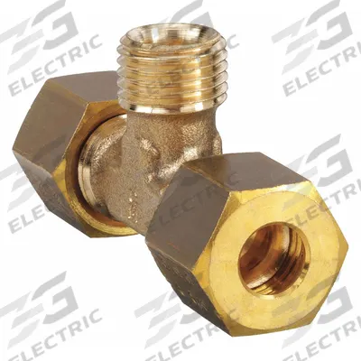 LEGRIS Compression Tee Fitting: 8 mm OD x 8 mm OD x 8 mm OD Fitting Size, Brass - Standard Sleeve Brass Compression Fittings